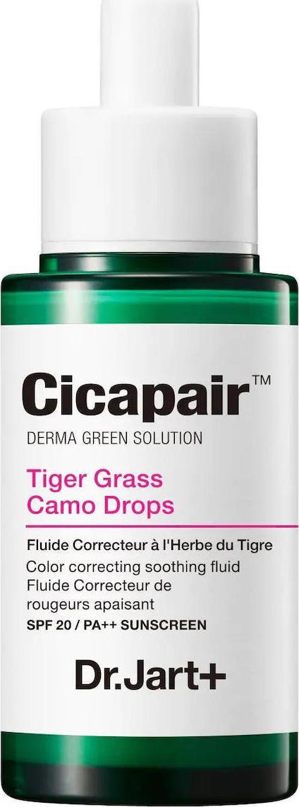 Dr. Jart+ Cicapair Tiger Grass Camo Drops Καταπραϋντικό & Ενυδατικό Serum Προσώπου SPF35 για Λάμψη & Ακμή 30ml