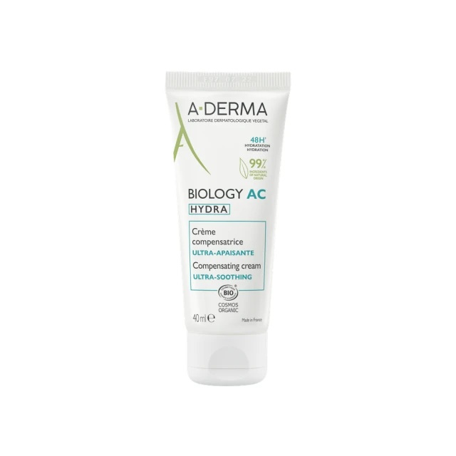 A-Derma Biology AC Hydra Αντισταθμιστική Καταπραϋντική Κρέμα για Δέρματα με Τάση Ακμής  40ml