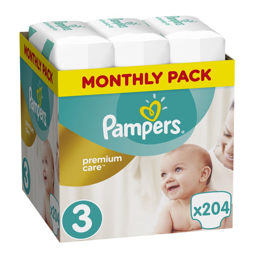 PAMPERS PREMIUM CARE ΜΕΓ 3 1x204 MSB