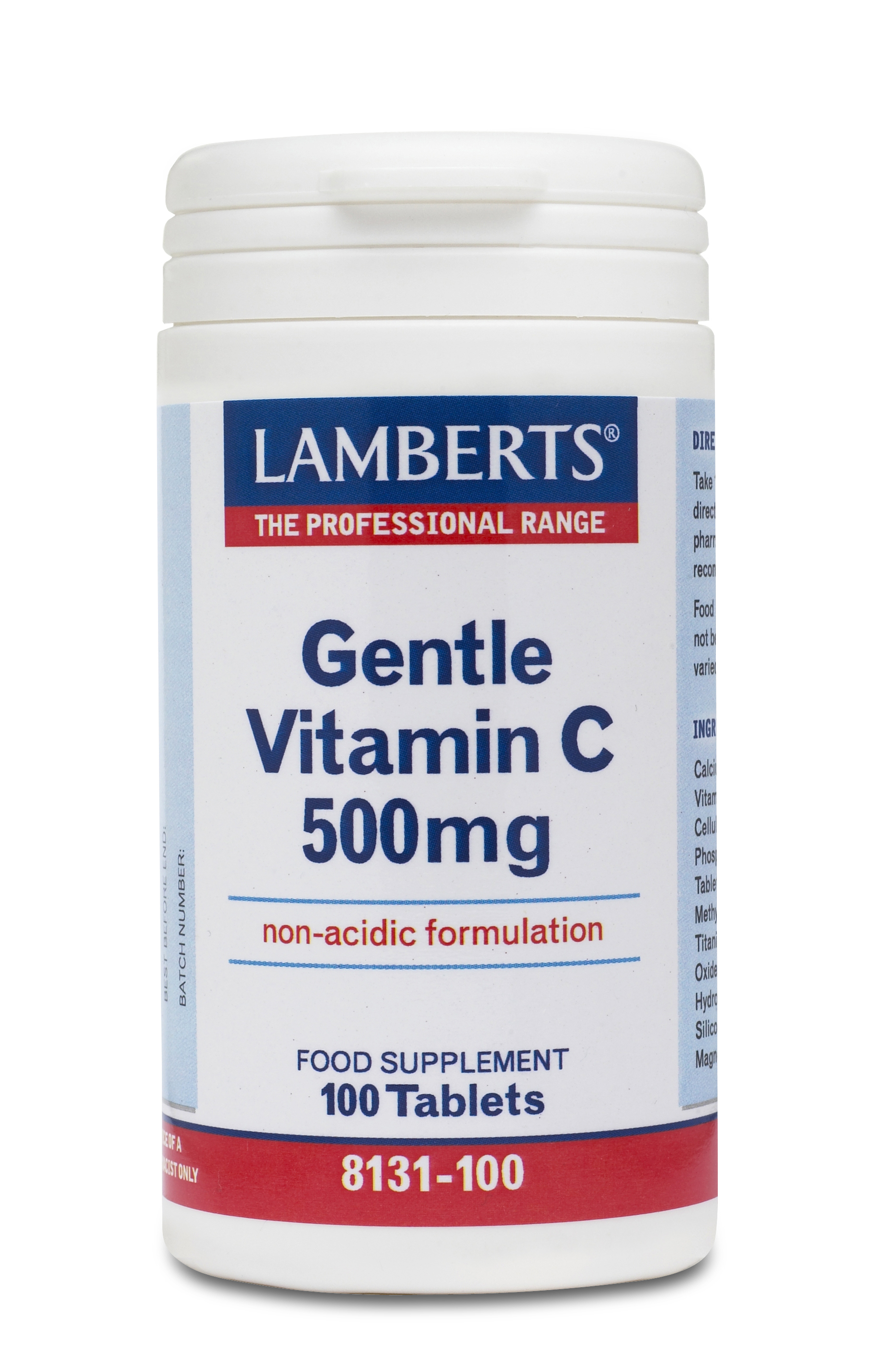 Lamberts Gentle Vitamin C Βιταμίνη για Ενέργεια & Ανοσοποιητικό 500mg 100 ταμπλέτες