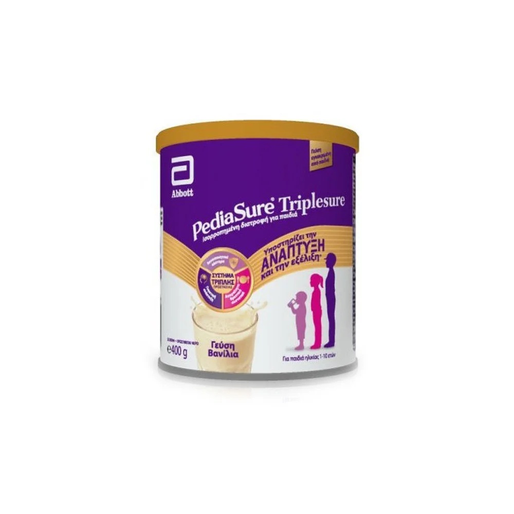 Abbott Pediasure Triplesure Συμπλήρωμα Διατροφής σε μορφή Γάλακτος για παιδιά 1-10 ετών με Γεύση Βανίλια  400gr