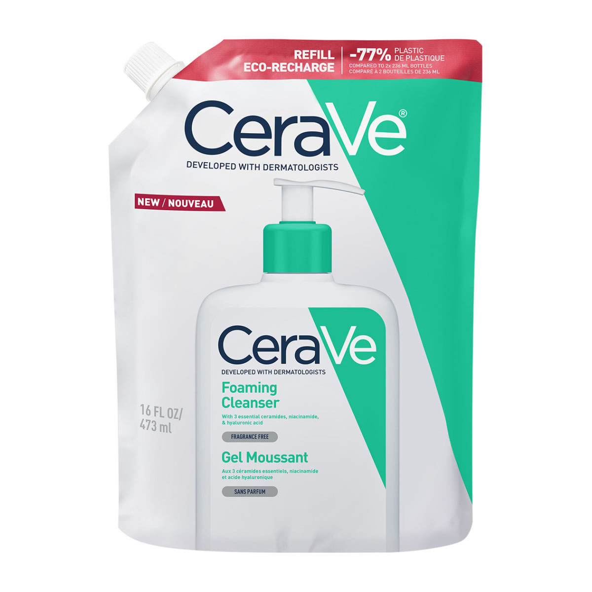 CeraVe Foaming Cleanser Refill Gel Καθαρισμού Προσώπου Ανταλλακτικό 473ml