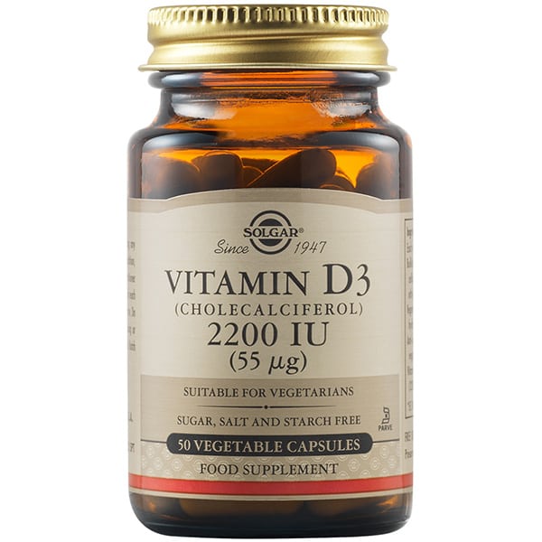 Solgar Vitamin D3 (Cholecalciferol) 2200iu Βιταμίνη D3 50veg caps