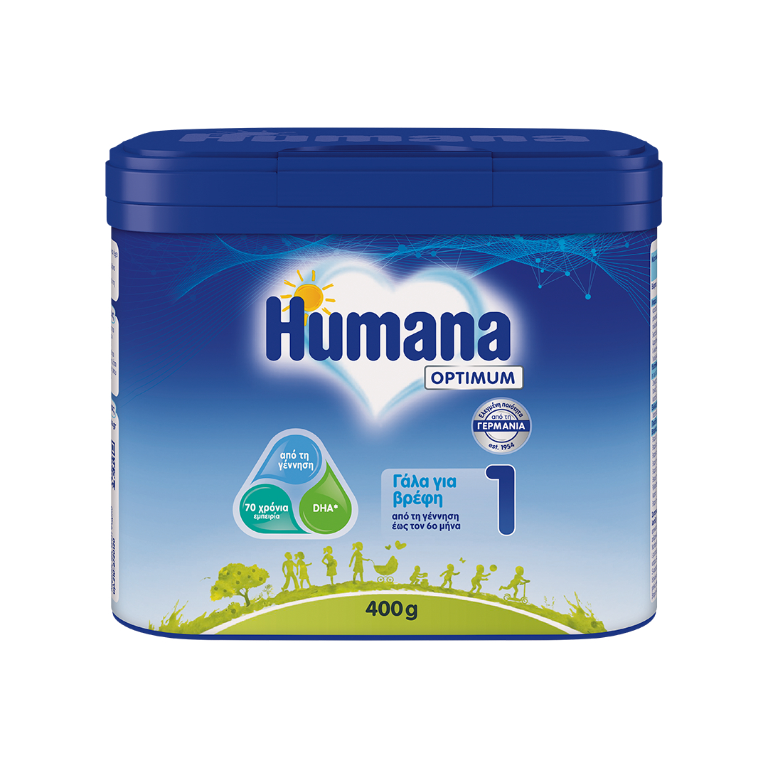 Humana Optimum Βρεφικό Γάλα 1 σε Σκόνη από την Πρώτη Μέρα έως τον 6ο Μήνα  400g