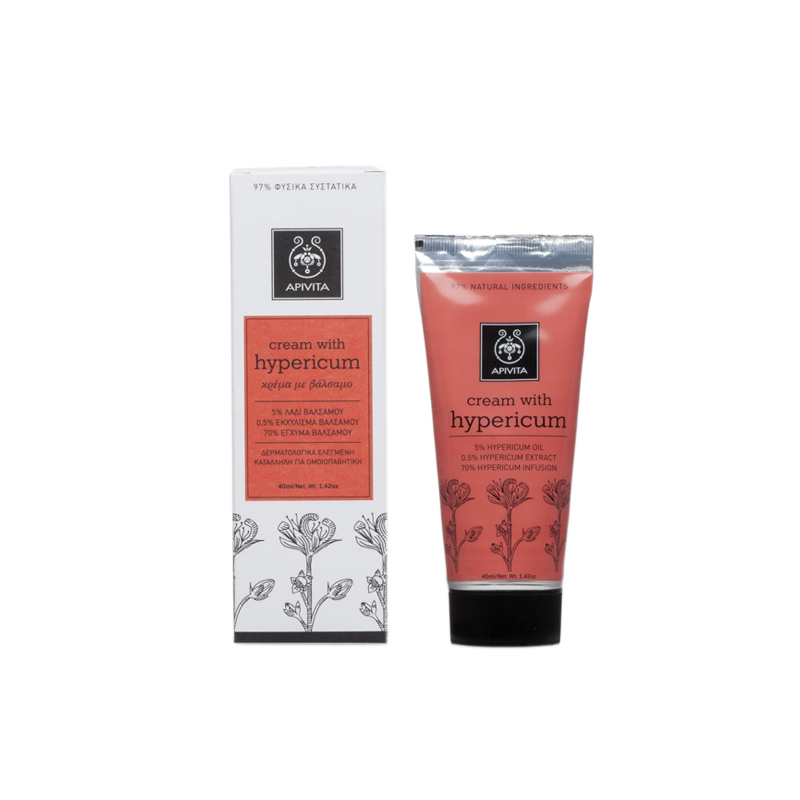 Apivita Herbal Cream with Hypericum Κρέμα με Βάλσαμο για Εγκαύματα 40ml