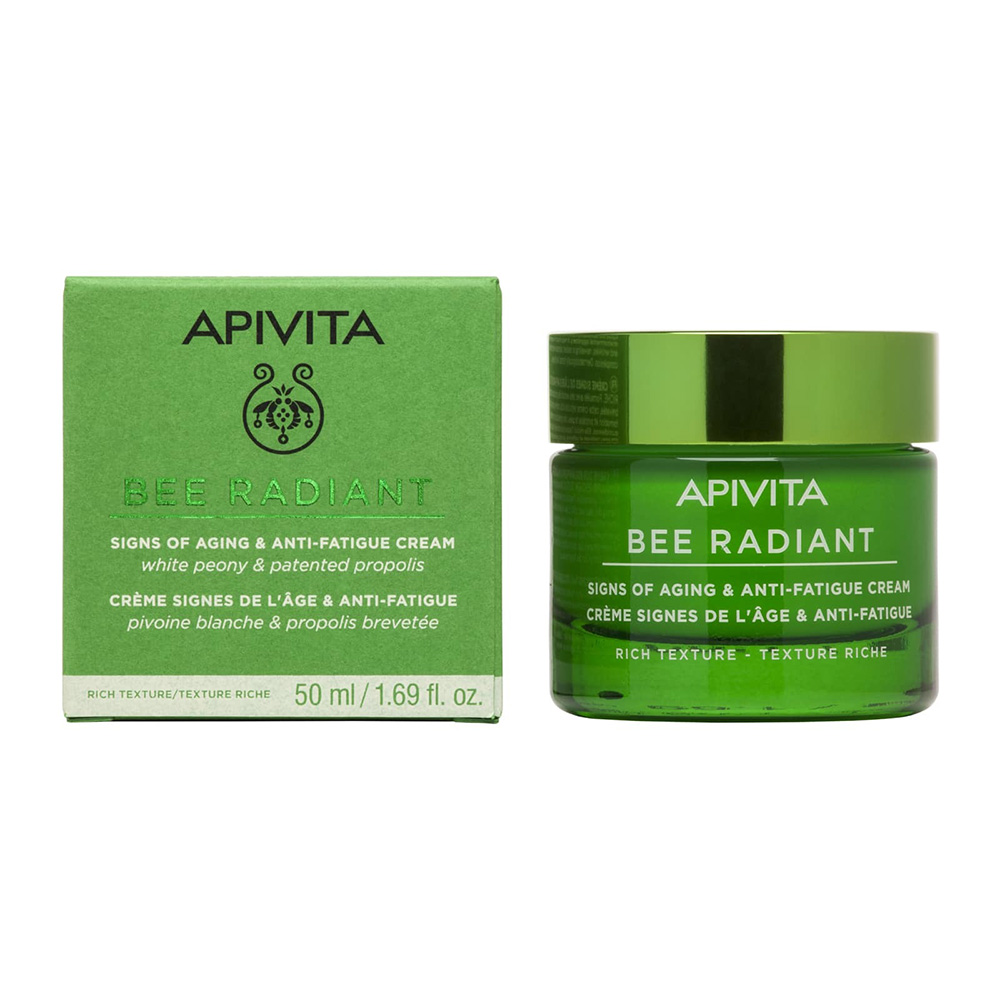 Apivita Bee Radiant White Peony & Patented Propolis Rich Ενυδατική & Αντιγηραντική Κρέμα Προσώπου Ημέρας για Ξηρές Επιδερμίδες με Υαλουρονικό Οξύ 50ml