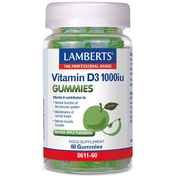 Lamberts Vitamin D3 1000iu  Ζελεδάκια Βιταμίνης D3 60gummies