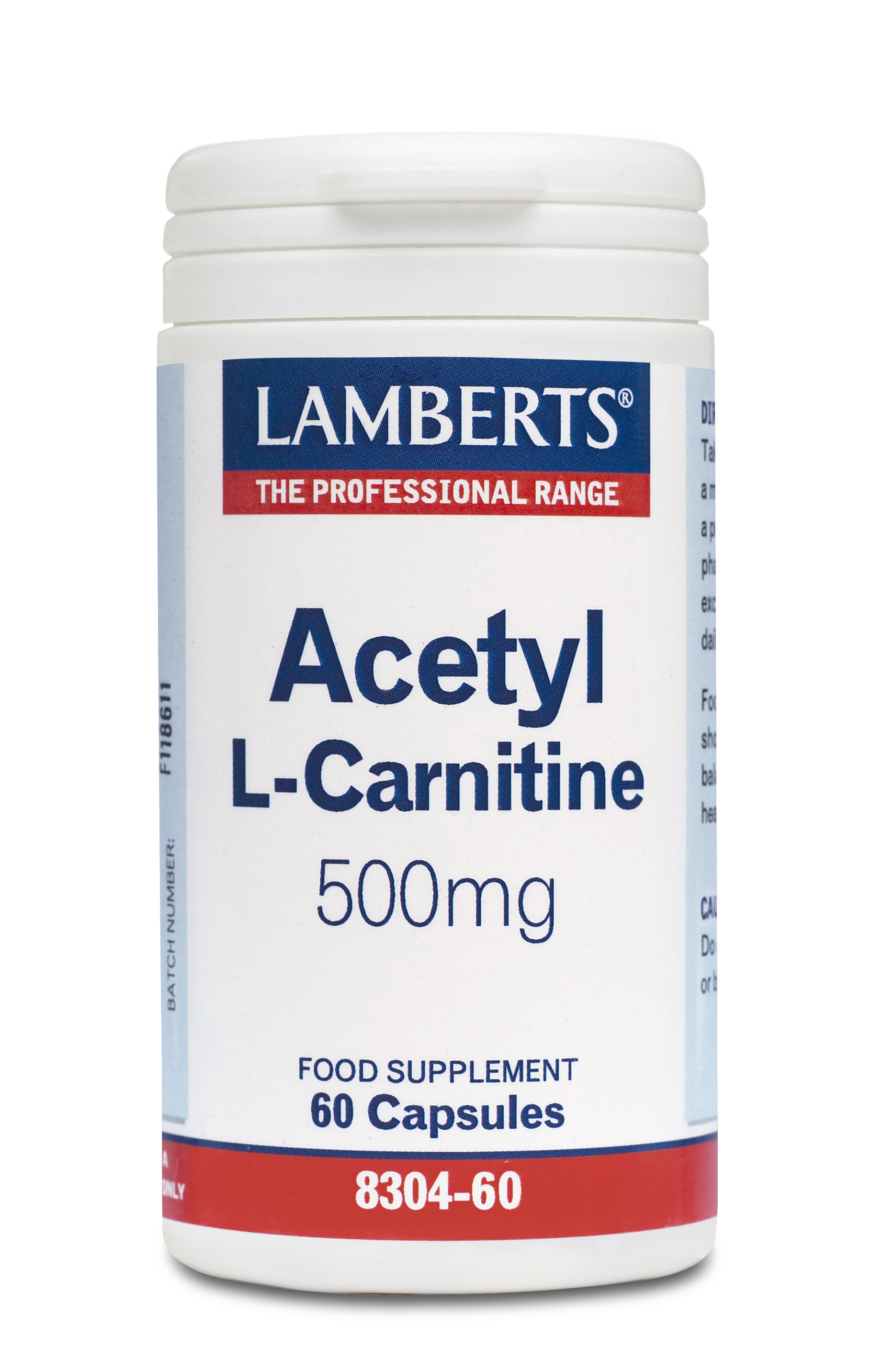 Lamberts Acetyl L-Carnitine Συμπλήρωμα Διατροφής με Καρνιτίνη 500mg 60 κάψουλες