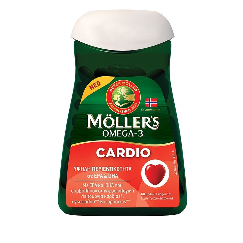 Mollers Omega-3 Cardio Μουρουνέλαιο και Ιχθυέλαιο 60 μαλακές κάψουλες