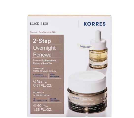 Korres Black Pine Overnight Renewal Σετ Περιποίησης για Σύσφιξη Overnight Renewal 2τμχ