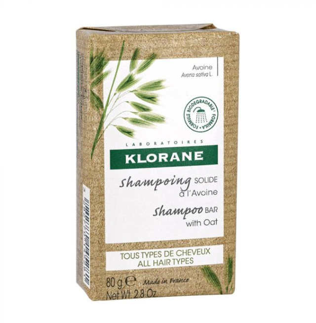 Klorane Shampoo Bar with Oat Στέρεο Σαμπουάν με Βιολογική Βρώμη για Όλη την Οικογένεια 80g