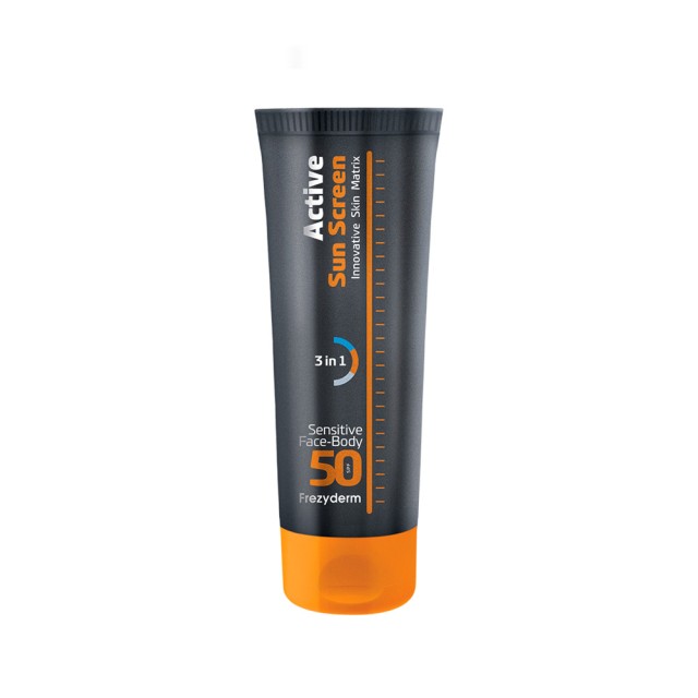 Frezyderm Active Sun Screen Sensitive Αδιάβροχη Αντηλιακή Κρέμα Προσώπου και Σώματος SPF50 150ml