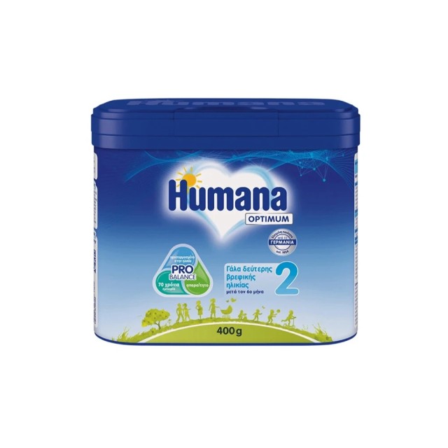 Humana 2 Optimum Γάλα σε Σκόνη Δεύτερης Βρεφικής Ηλικίας για Μετά τον 6ο Μήνα  400gr