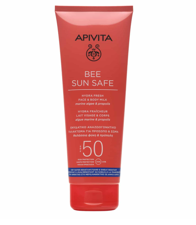 Apivita Hydra Fresh Body Milk Αδιάβροχη Αντηλιακή Κρέμα Προσώπου SPF50 200ml
