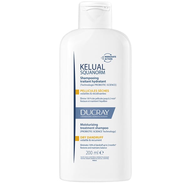 Ducray Kelual Squanorm Shampoo  Dry Dandruff Ρυθμιστικό Σαμπουάν για Ξηρή Πιτυρίδα  200ml