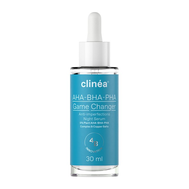 Clinea AHA-BHA-PHA Game Changer Anti-imperfections Αντιγηραντικό Serum Προσώπου με Κολλαγόνο για Σύσφιξη & Ατέλειες 30ml