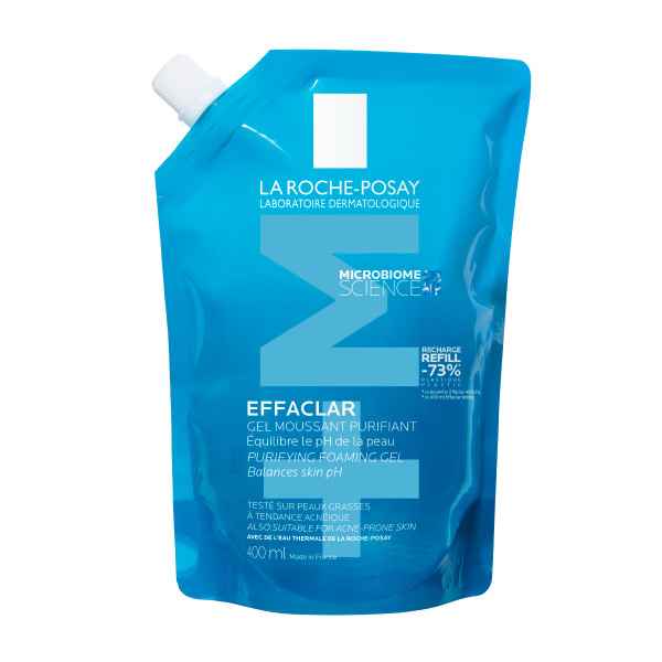 La Roche-Posay Effaclar Purifying Foaming Gel +Μ Refill Τζέλ Καθαρισμού  για  Λιπαρό Δέρμα με Τάση Ακμής Ανταλλακτική Συσκευασία 400ml
