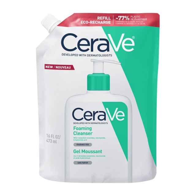 CeraVe Foaming Cleanser Refill Gel Καθαρισμού Προσώπου Ανταλλακτικό 473ml