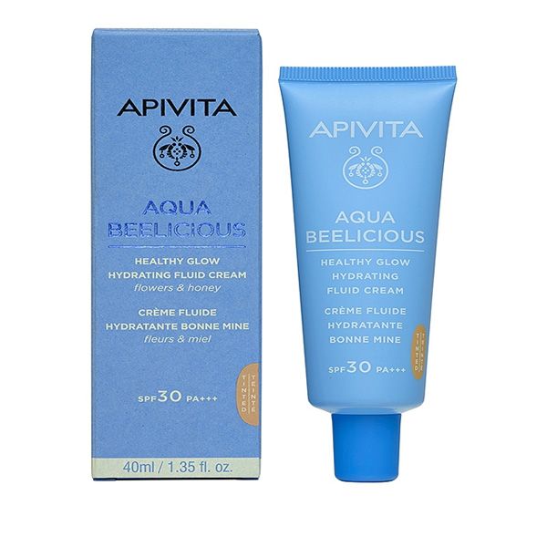 Apivita Aqua Beelicious Λεπτόρρευστη Ενυδατική Κρέμα Προσώπου Ημέρας με Χρώμα SPF30 40ml