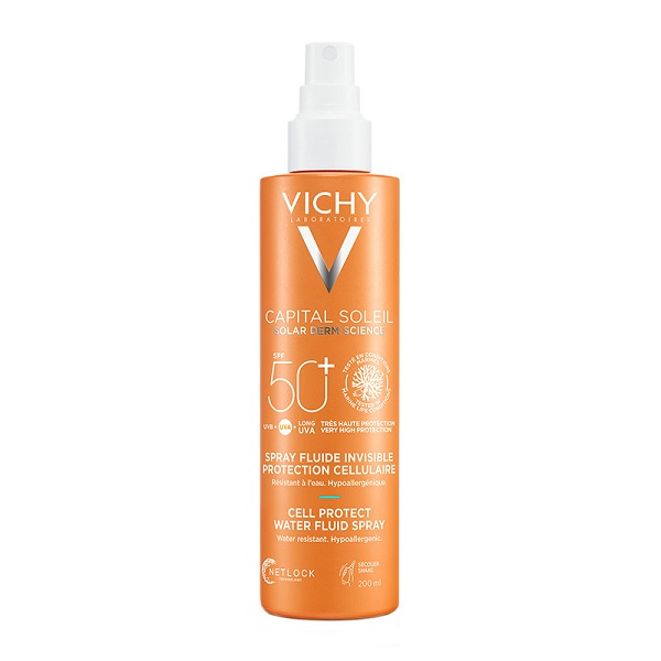 Vichy Capital Soleil Cell Protect Water Fluid Spray SPF50 Αντηλιακό Γαλάκτωμα για το Σώμα 200ml