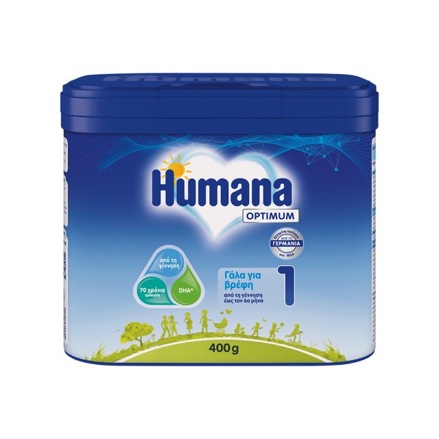 Humana Optimum Βρεφικό Γάλα 1 σε Σκόνη από την Πρώτη Μέρα έως τον 6ο Μήνα  400g