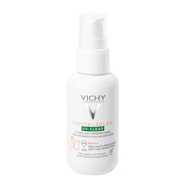 Vichy Capital Soleil UV-Clear SPF50+ Λεπτόρρευστο Αντηλιακό Προσώπου Κατά των Ατελειών & της Λιπαρότητας  40ml