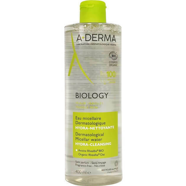 A-Derma Biology Eau Micellaire Dermatologique Micellar Water Αφαίρεσης Μακιγιάζ Προσώπου 400ml