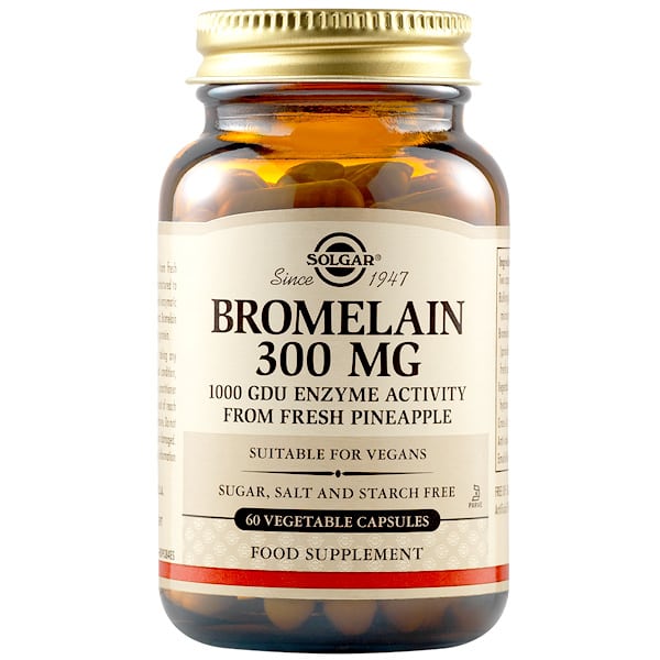 Solgar Bromelain 300mg  Βρωμελαϊνη 60veg.caps