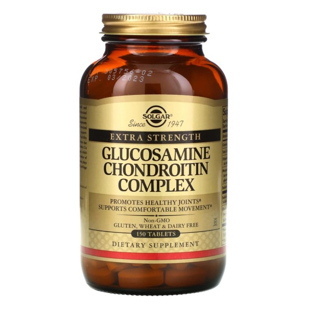 Solgar Glucosamine Chondroitin Complex Σύμπλεγμα Γλυκοσαμίνη, Χονδροϊτίνη, βιταμίνη C, Μαγγάνιο 150 Tablets