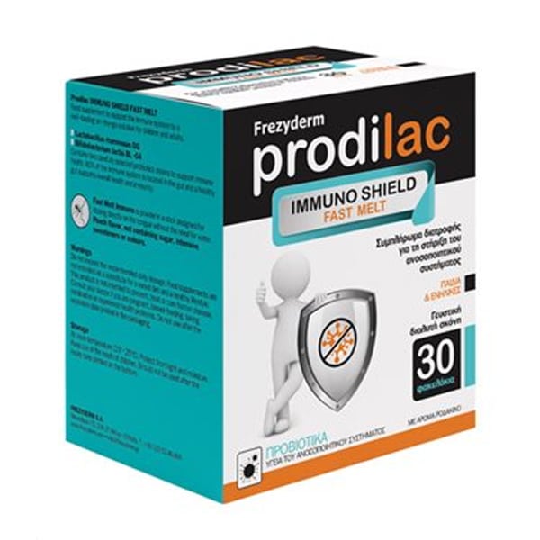 Frezyderm Prodilac Immuno Shield Fast Melt Προβιοτικά για Ενήλικες και Παιδιά Ροδάκινο Sachets 30τμχ