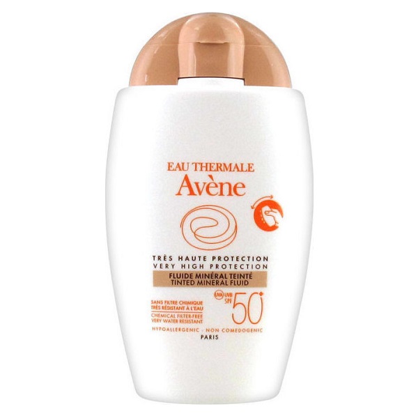 Avene Eau Thermale Fluide Mineral Teinte Αδιάβροχη Αντηλιακή Κρέμα Προσώπου SPF50 με Χρώμα 40ml