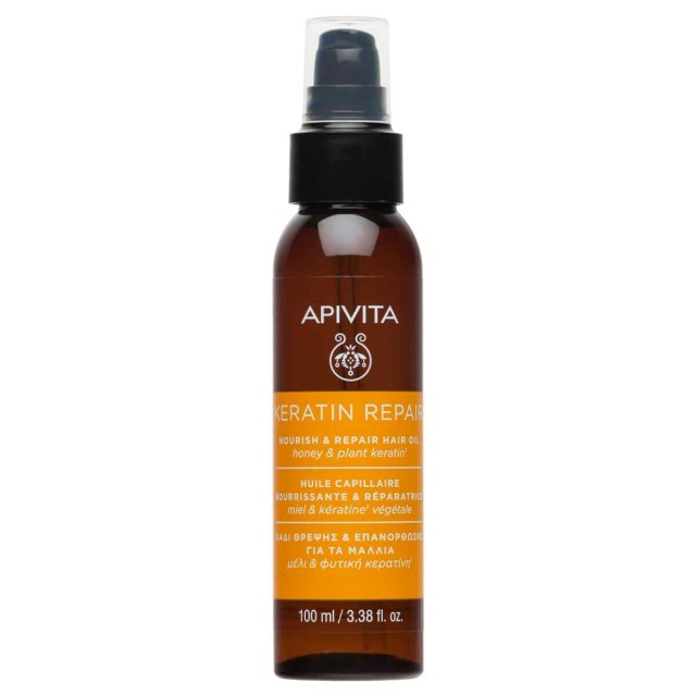 Apivita Keratin Repair Argan Λάδι Μαλλιών για Επανόρθωση κατά της Ψαλίδας με Κερατίνη 100ml