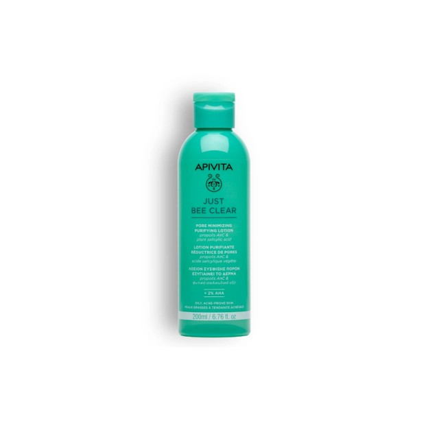Apivita Just Bee Clear Lotion Καθαρισμού Προσώπου & Ματιών για Ακνεϊκές Επιδερμίδες 200ml