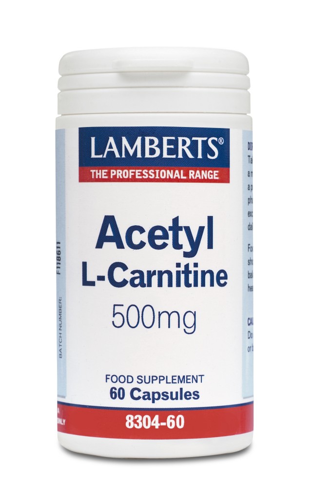 Lamberts Acetyl L-Carnitine Συμπλήρωμα Διατροφής με Καρνιτίνη 500mg 60 κάψουλες