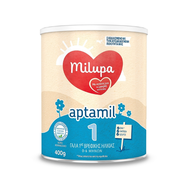 Milupa Aptamil 1 Γάλα για Βρέφη από 0 έως 6 Μηνών 400gr
