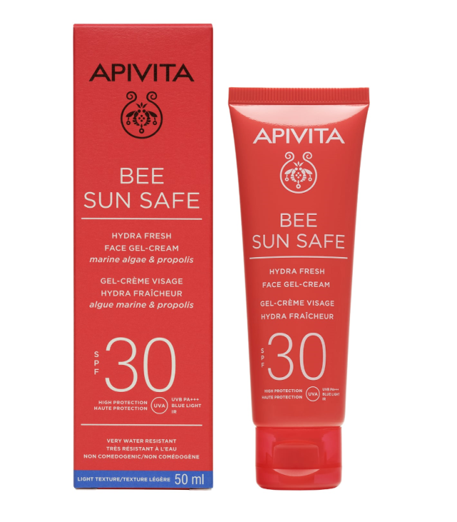 Apivita Bee Sun Safe Hydra Αδιάβροχο Αντηλιακό Gel Προσώπου SPF30 50ml