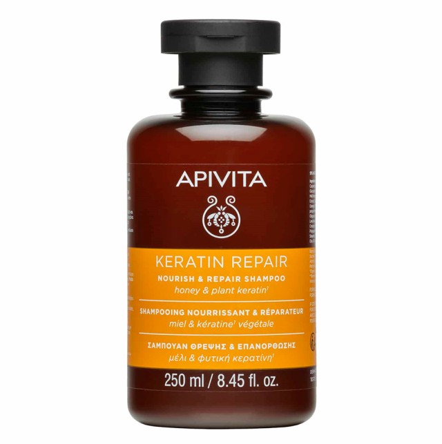 Apivita Keratin Repair Honey & Plant Keratin Σαμπουάν Αναδόμησης/Θρέψης για Ταλαιπωρημένα Μαλλιά 250ml