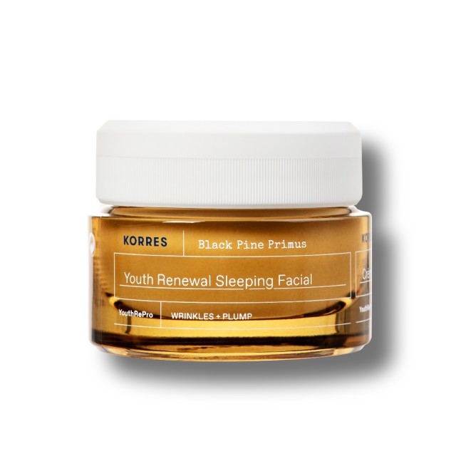 Korres Black Pine Primus Κρέμα Προσώπου Νυκτός για Αντιγήρανση & Λάμψη με Υαλουρονικό Οξύ 40ml